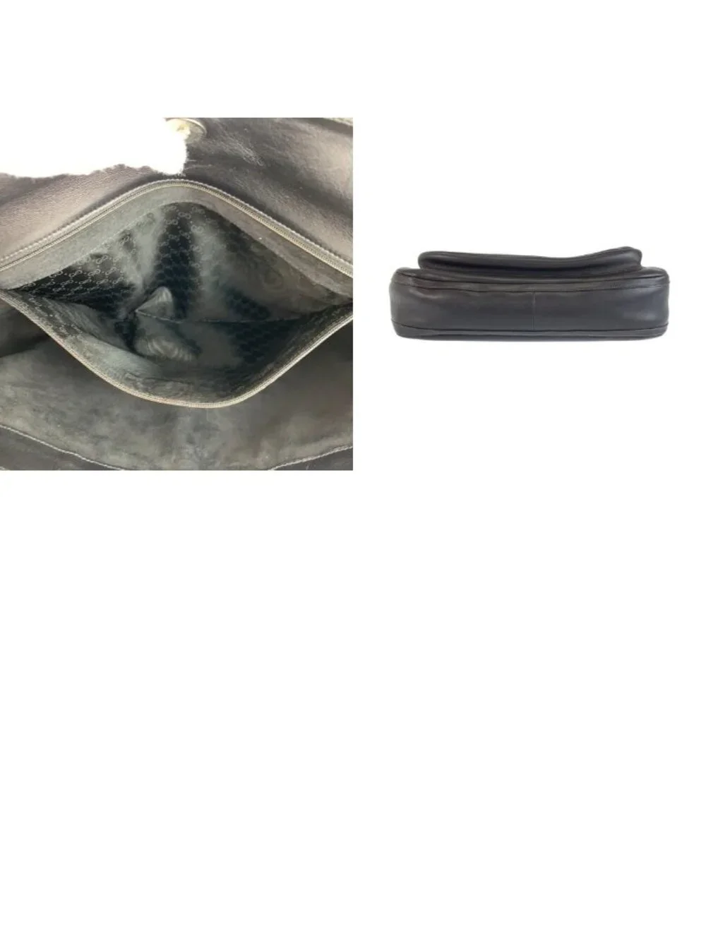Gucci Interlocking Black Gunmetal Leather 004 406 Clutch